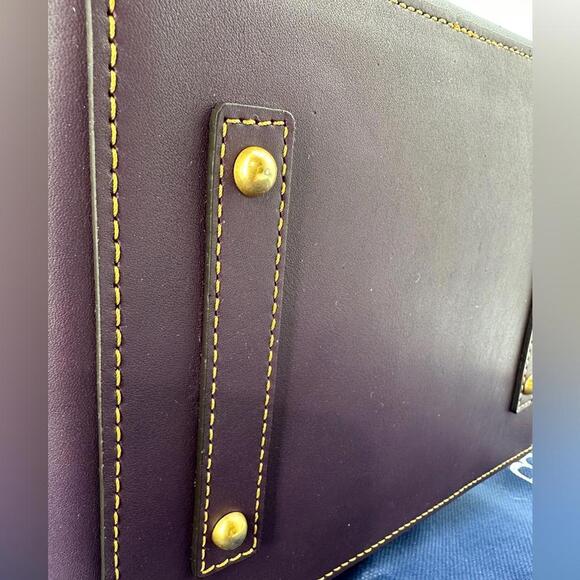 Dooney & Bourke Marlowe Drawstring Emerson Leather Bucket Shoulder Bag Plum Wine - Picture 7 of 9